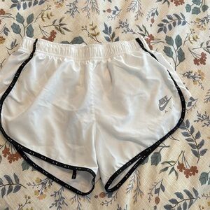 White Nike athletic shorts